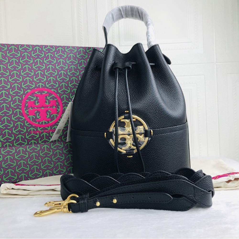 "NWT Tory Burch Miller Bucket Bag Black